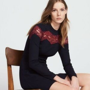 NWT Sandro Jaisy Lace-combo Dress / 2/FR38/M